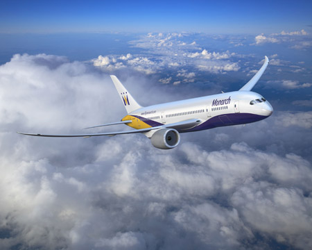 Holiday jet aloft. Courtesy Monarch Airlines